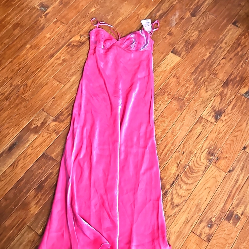 Pink iridescent slip dress